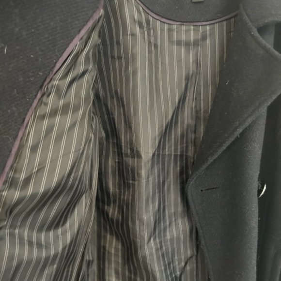 Banana Republic Navy Blue Wool Blend Double Breasted Peacoat- Size Small - Picture 3 of 10